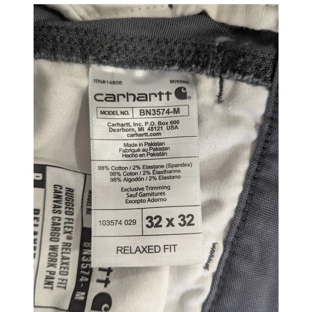 Carhartt Relaxed Fit Rugged Flex Cargo Work Pants BN3574-M Black Men's 32x32 - Picture 7 of 8